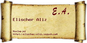 Elischer Aliz névjegykártya
